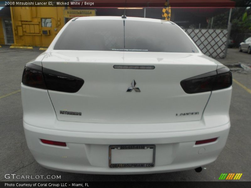 Wicked White / Beige 2008 Mitsubishi Lancer ES