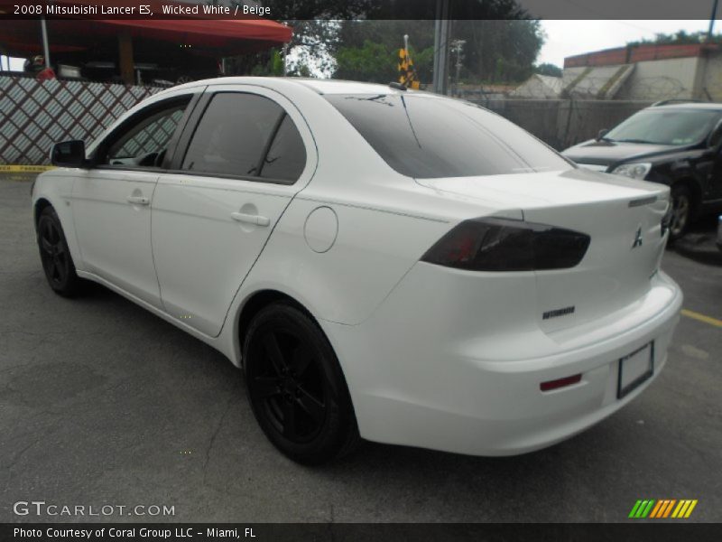 Wicked White / Beige 2008 Mitsubishi Lancer ES