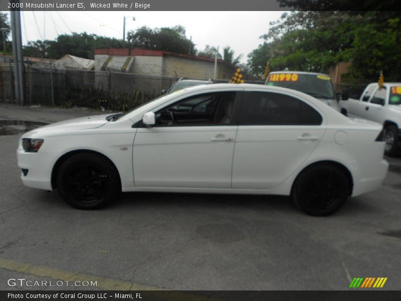 Wicked White / Beige 2008 Mitsubishi Lancer ES