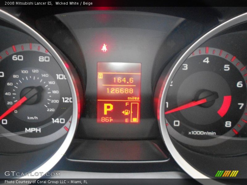 Wicked White / Beige 2008 Mitsubishi Lancer ES