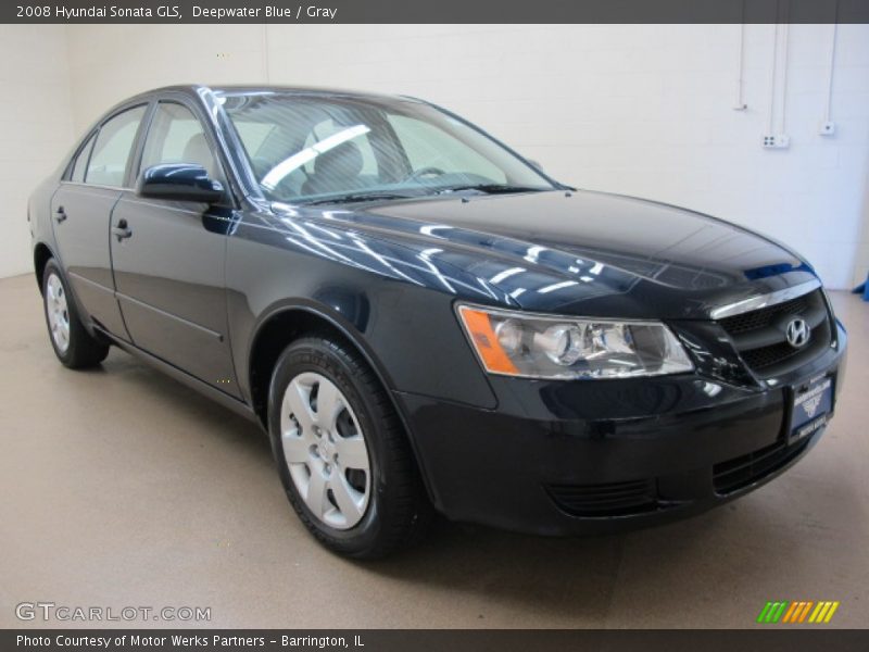 Deepwater Blue / Gray 2008 Hyundai Sonata GLS
