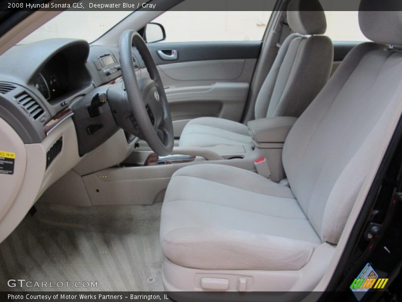 Deepwater Blue / Gray 2008 Hyundai Sonata GLS