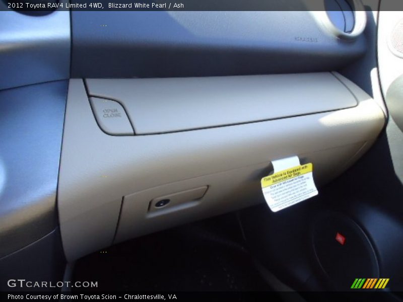 Blizzard White Pearl / Ash 2012 Toyota RAV4 Limited 4WD