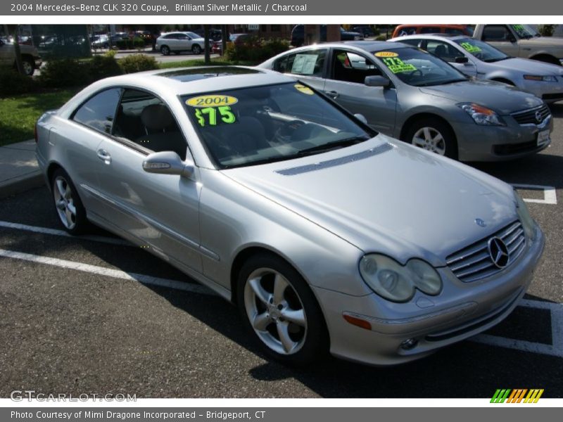 Brilliant Silver Metallic / Charcoal 2004 Mercedes-Benz CLK 320 Coupe