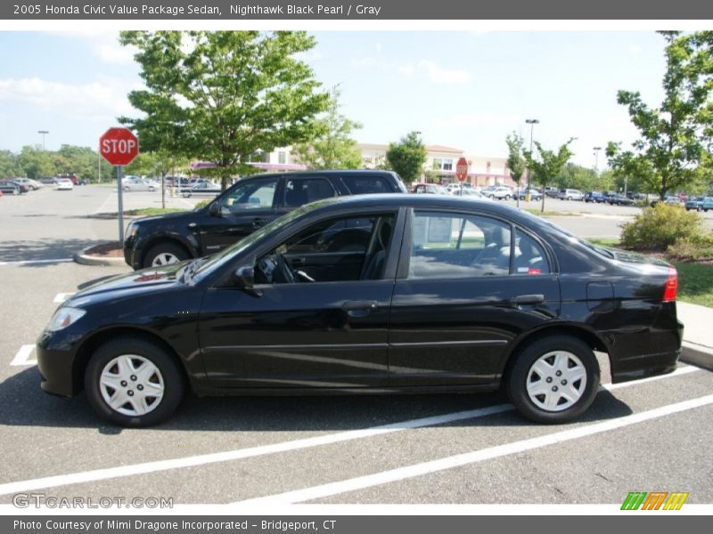 Nighthawk Black Pearl / Gray 2005 Honda Civic Value Package Sedan