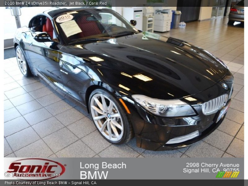 Jet Black / Coral Red 2010 BMW Z4 sDrive35i Roadster