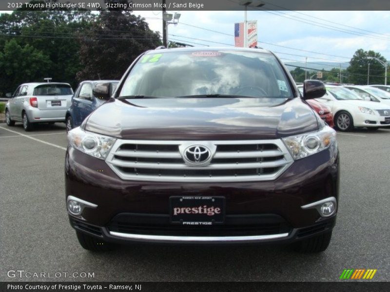 Sizzling Crimson Mica / Sand Beige 2012 Toyota Highlander SE 4WD