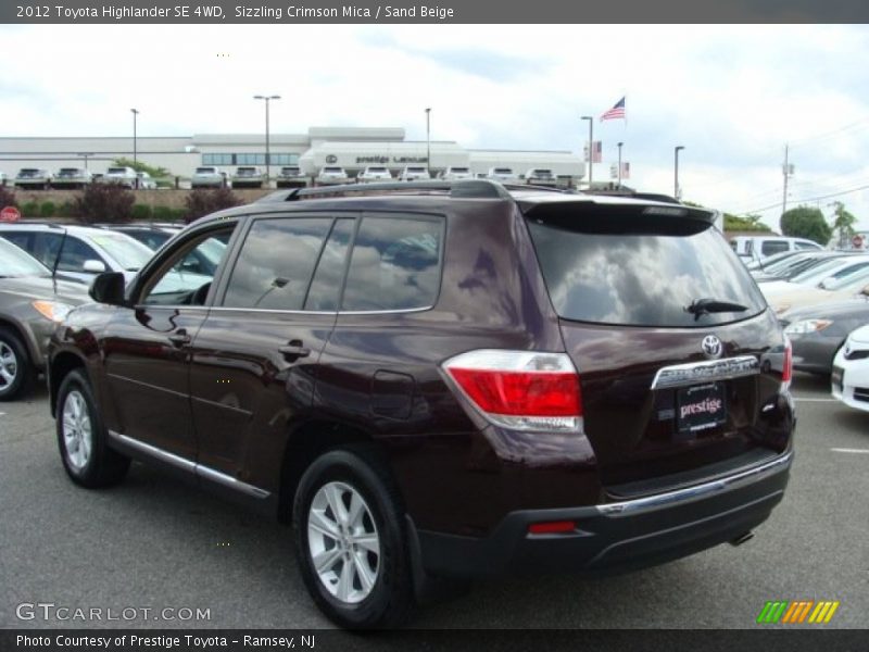 Sizzling Crimson Mica / Sand Beige 2012 Toyota Highlander SE 4WD