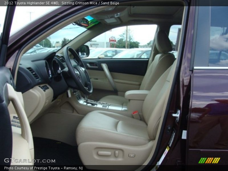  2012 Highlander SE 4WD Sand Beige Interior