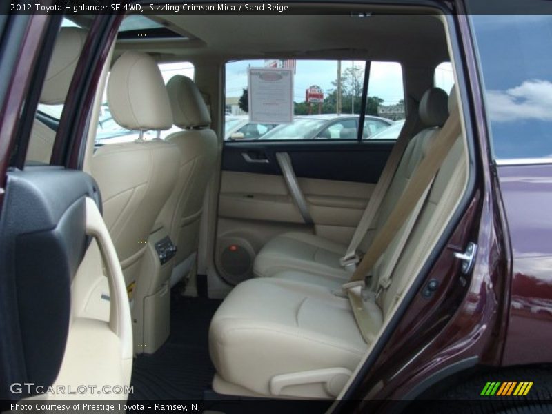 Rear Seat of 2012 Highlander SE 4WD