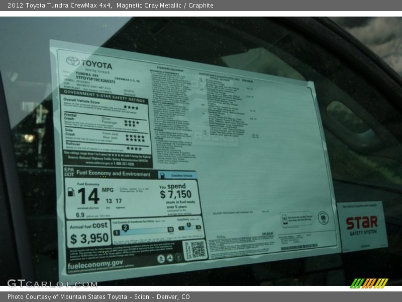 Magnetic Gray Metallic / Graphite 2012 Toyota Tundra CrewMax 4x4