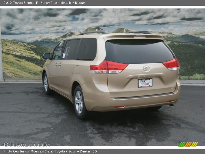 Sandy Beach Metallic / Bisque 2012 Toyota Sienna LE