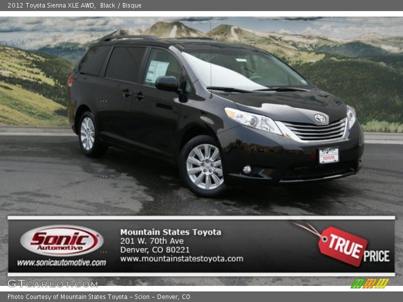 Black / Bisque 2012 Toyota Sienna XLE AWD