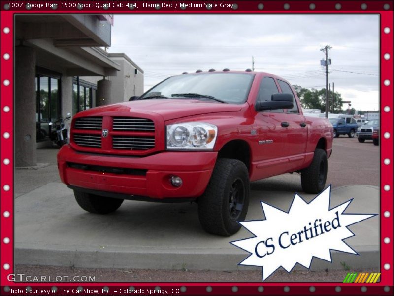 Flame Red / Medium Slate Gray 2007 Dodge Ram 1500 Sport Quad Cab 4x4