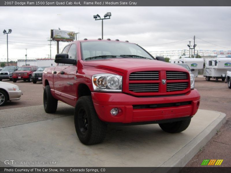 Flame Red / Medium Slate Gray 2007 Dodge Ram 1500 Sport Quad Cab 4x4