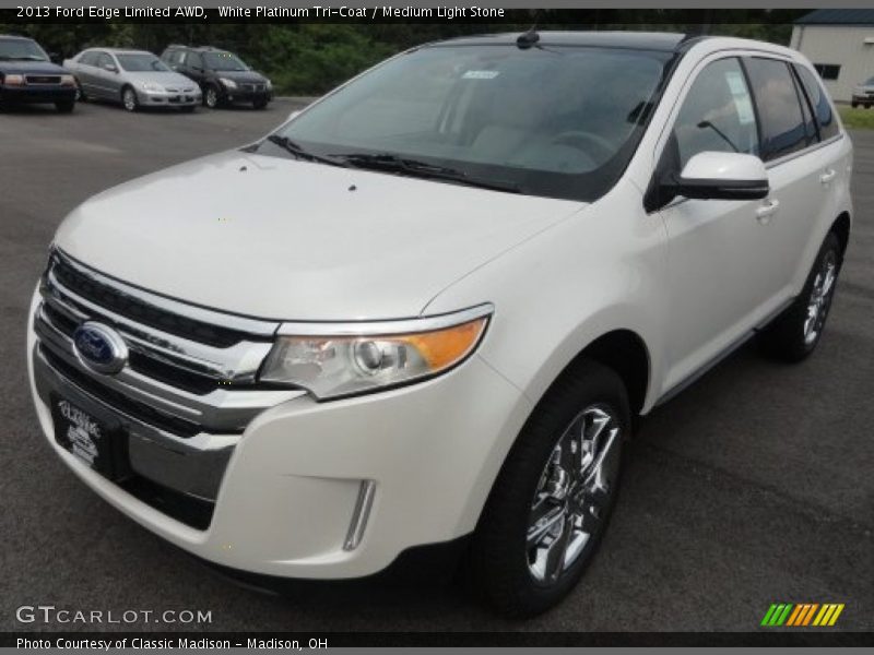 White Platinum Tri-Coat / Medium Light Stone 2013 Ford Edge Limited AWD