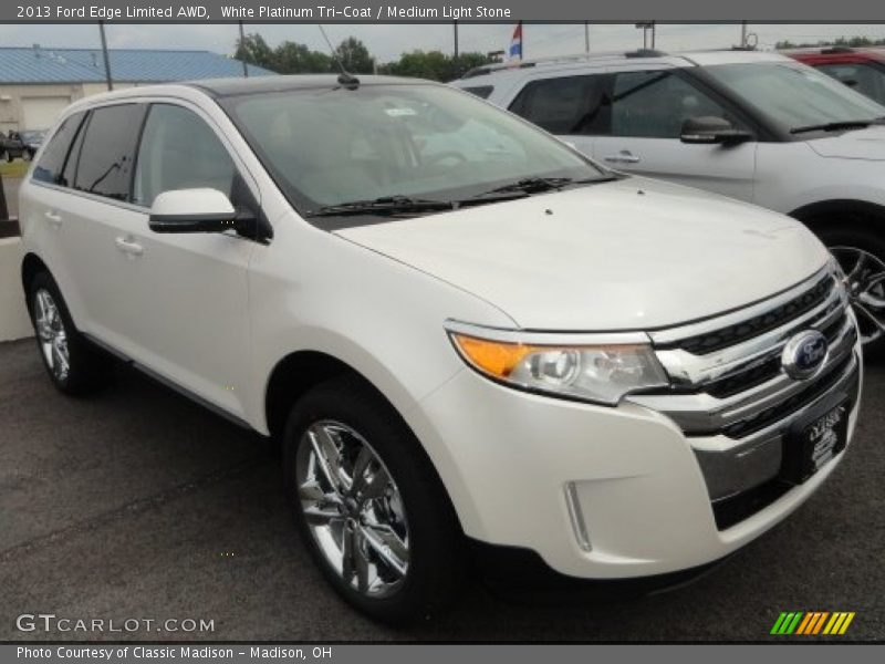 White Platinum Tri-Coat / Medium Light Stone 2013 Ford Edge Limited AWD