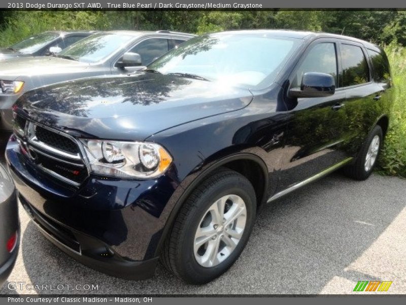 True Blue Pearl / Dark Graystone/Medium Graystone 2013 Dodge Durango SXT AWD