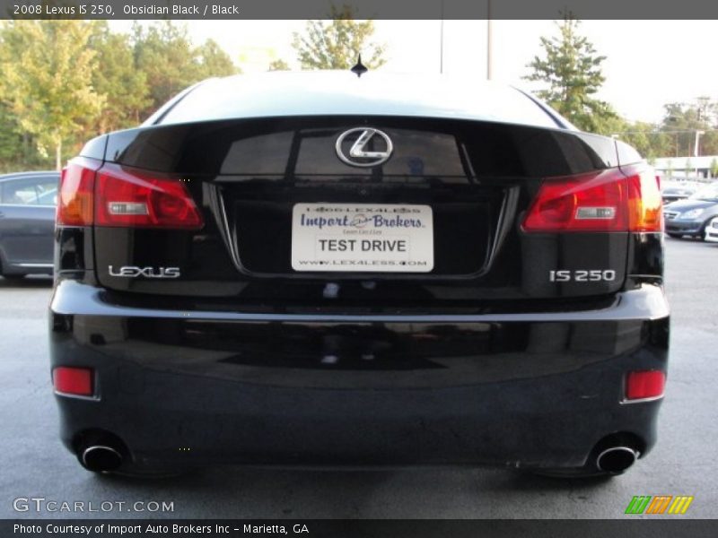 Obsidian Black / Black 2008 Lexus IS 250