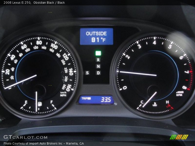 Obsidian Black / Black 2008 Lexus IS 250