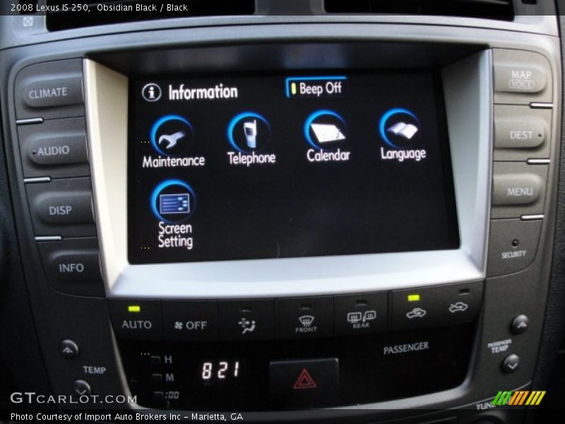 Obsidian Black / Black 2008 Lexus IS 250