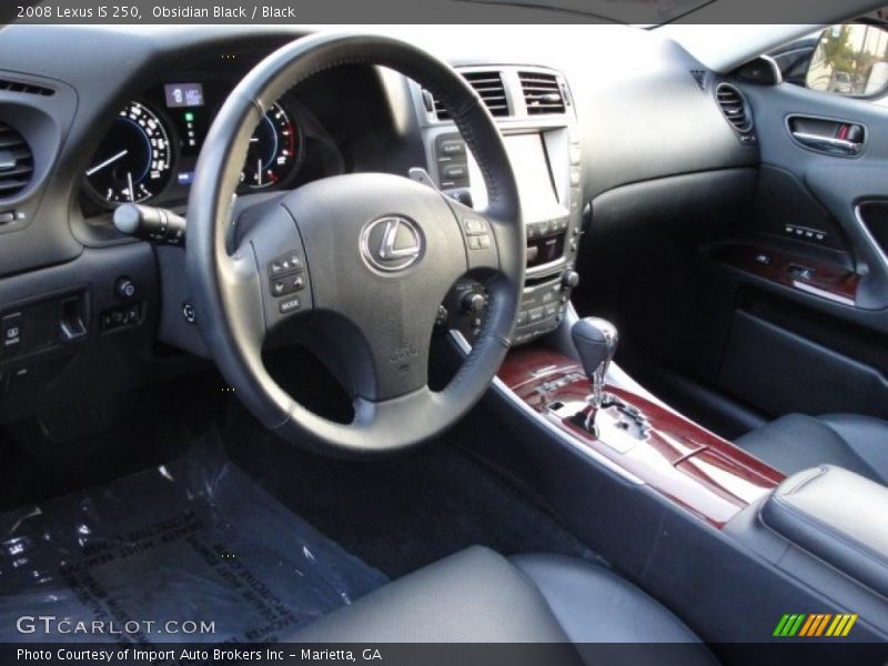 Obsidian Black / Black 2008 Lexus IS 250