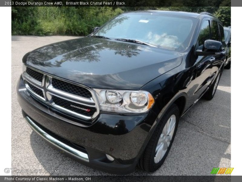 Brilliant Black Crystal Pearl / Black 2013 Dodge Durango Crew AWD