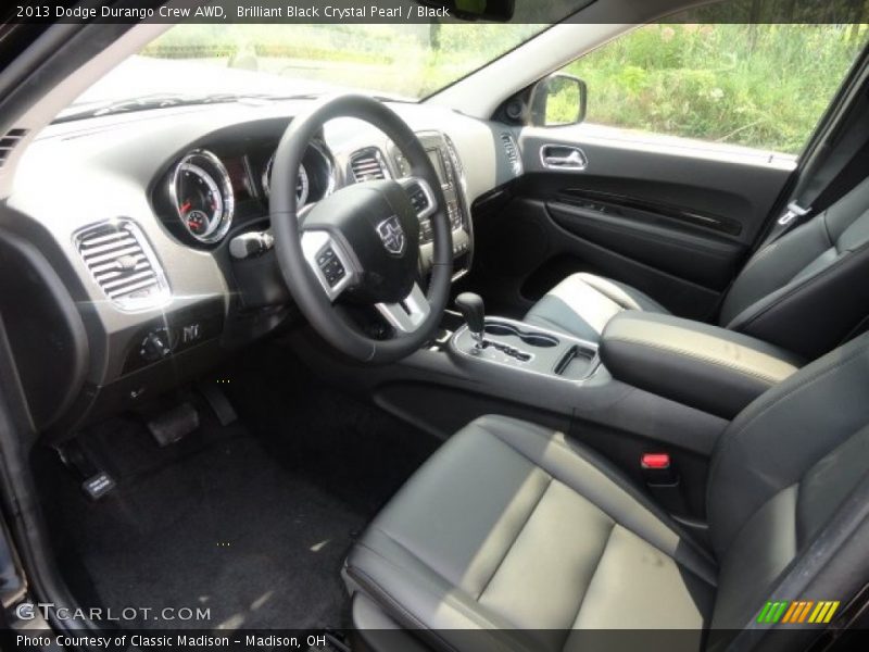 Brilliant Black Crystal Pearl / Black 2013 Dodge Durango Crew AWD