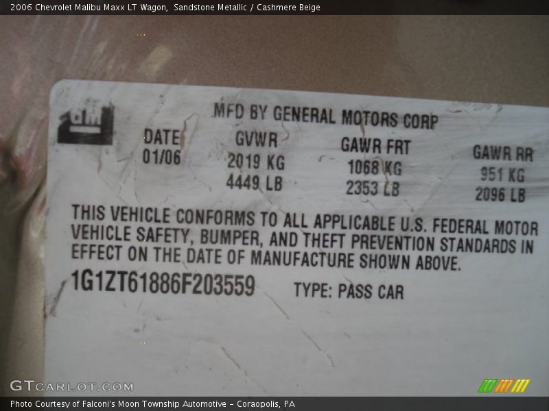 Sandstone Metallic / Cashmere Beige 2006 Chevrolet Malibu Maxx LT Wagon