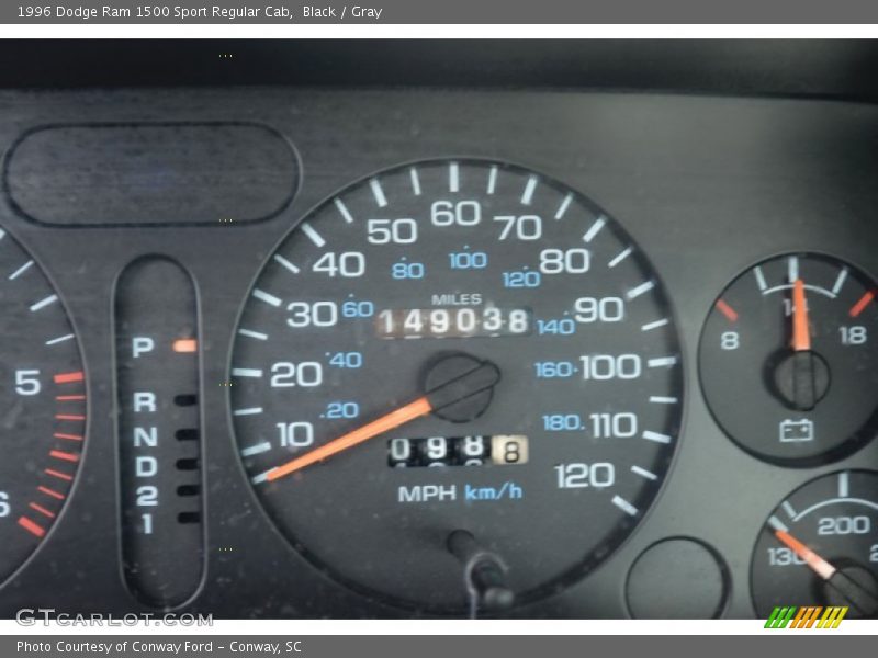 Black / Gray 1996 Dodge Ram 1500 Sport Regular Cab