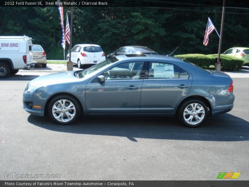 Steel Blue Metallic / Charcoal Black 2012 Ford Fusion SE