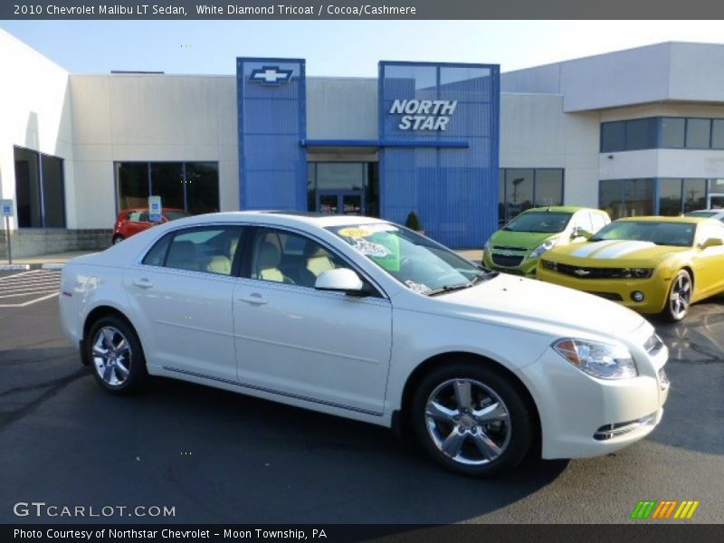 White Diamond Tricoat / Cocoa/Cashmere 2010 Chevrolet Malibu LT Sedan