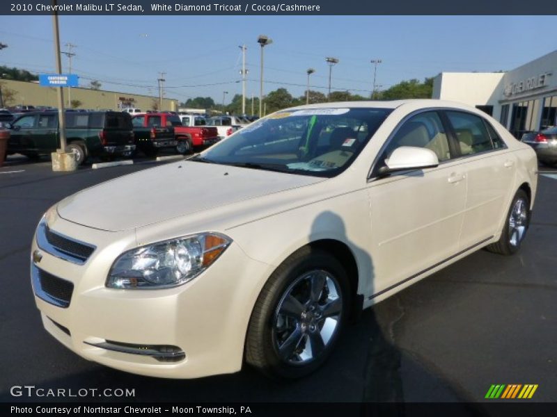 White Diamond Tricoat / Cocoa/Cashmere 2010 Chevrolet Malibu LT Sedan