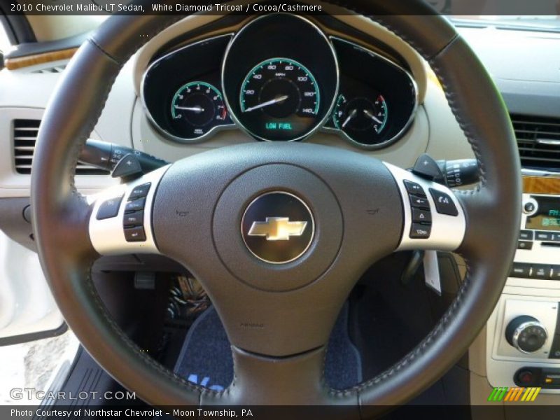 White Diamond Tricoat / Cocoa/Cashmere 2010 Chevrolet Malibu LT Sedan