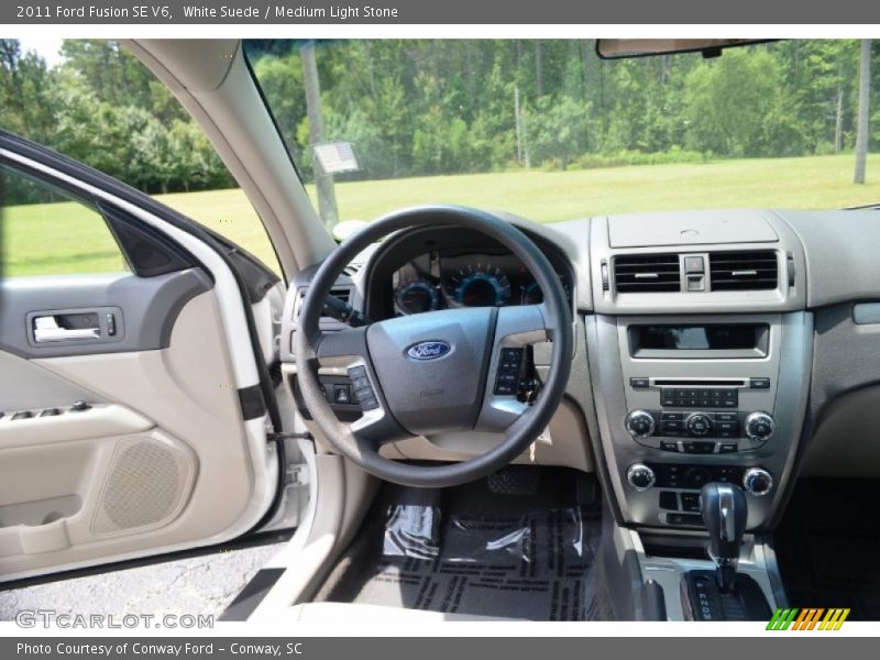 White Suede / Medium Light Stone 2011 Ford Fusion SE V6