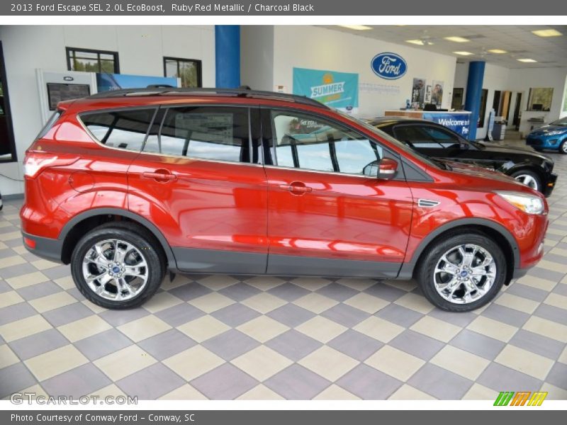 Ruby Red Metallic / Charcoal Black 2013 Ford Escape SEL 2.0L EcoBoost