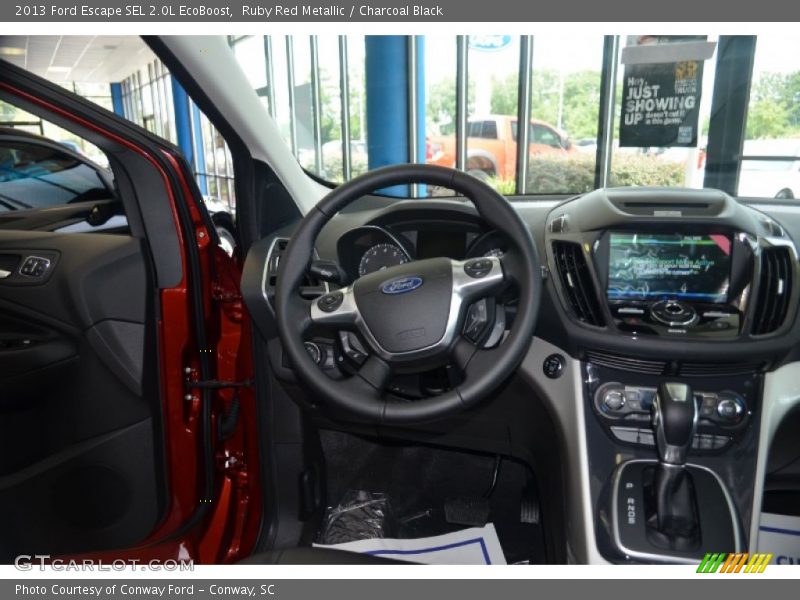 Ruby Red Metallic / Charcoal Black 2013 Ford Escape SEL 2.0L EcoBoost