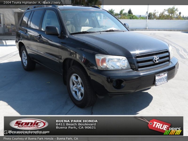 Black / Ivory 2004 Toyota Highlander I4