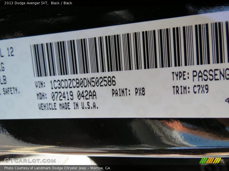 Black / Black 2013 Dodge Avenger SXT