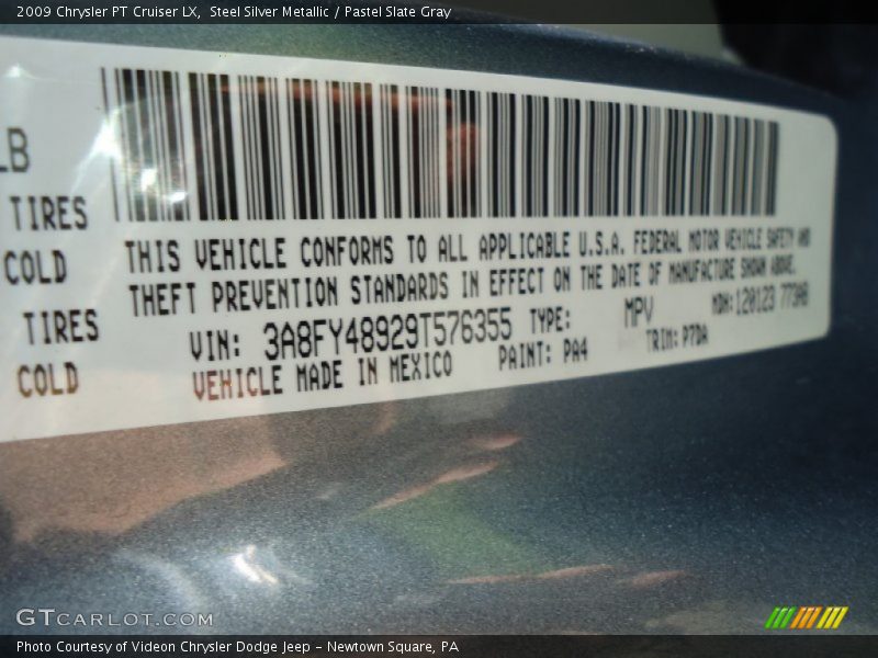 Steel Silver Metallic / Pastel Slate Gray 2009 Chrysler PT Cruiser LX
