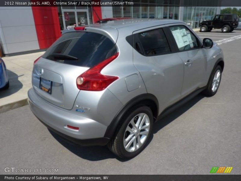 Chrome Silver / Black/Red Leather/Silver Trim 2012 Nissan Juke SL AWD