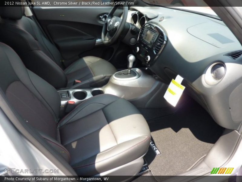 Chrome Silver / Black/Red Leather/Silver Trim 2012 Nissan Juke SL AWD