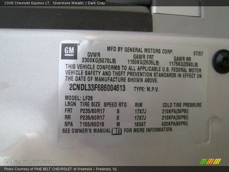 Silverstone Metallic / Dark Gray 2008 Chevrolet Equinox LT