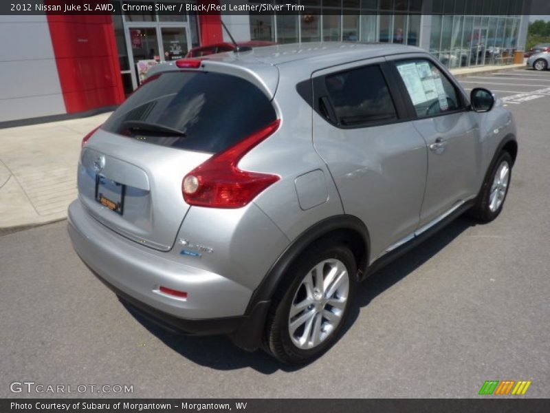 Chrome Silver / Black/Red Leather/Silver Trim 2012 Nissan Juke SL AWD