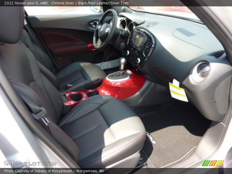 Chrome Silver / Black/Red Leather/Silver Trim 2012 Nissan Juke SL AWD