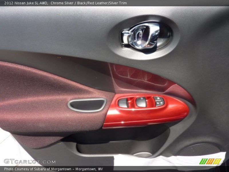 Chrome Silver / Black/Red Leather/Silver Trim 2012 Nissan Juke SL AWD