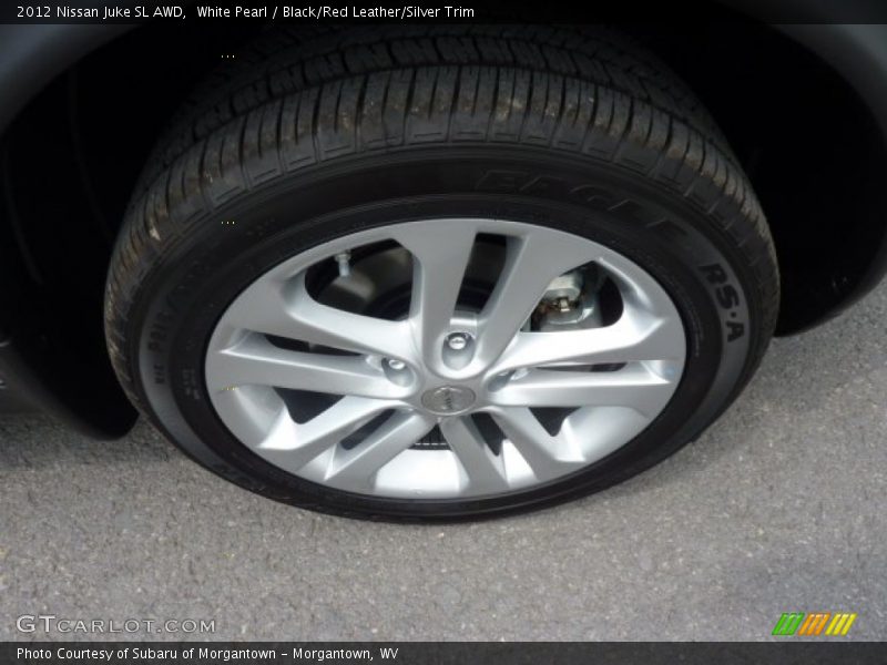 White Pearl / Black/Red Leather/Silver Trim 2012 Nissan Juke SL AWD