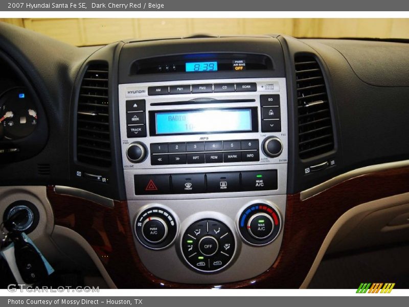 Dark Cherry Red / Beige 2007 Hyundai Santa Fe SE