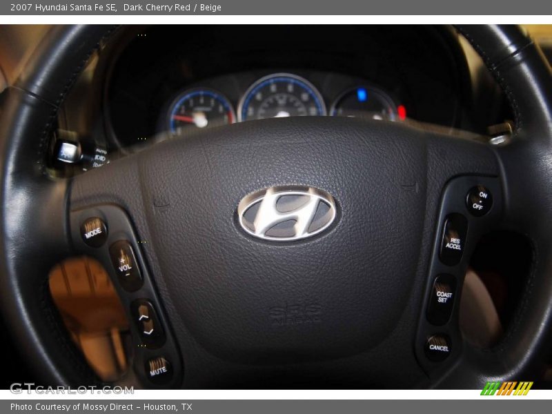 Dark Cherry Red / Beige 2007 Hyundai Santa Fe SE