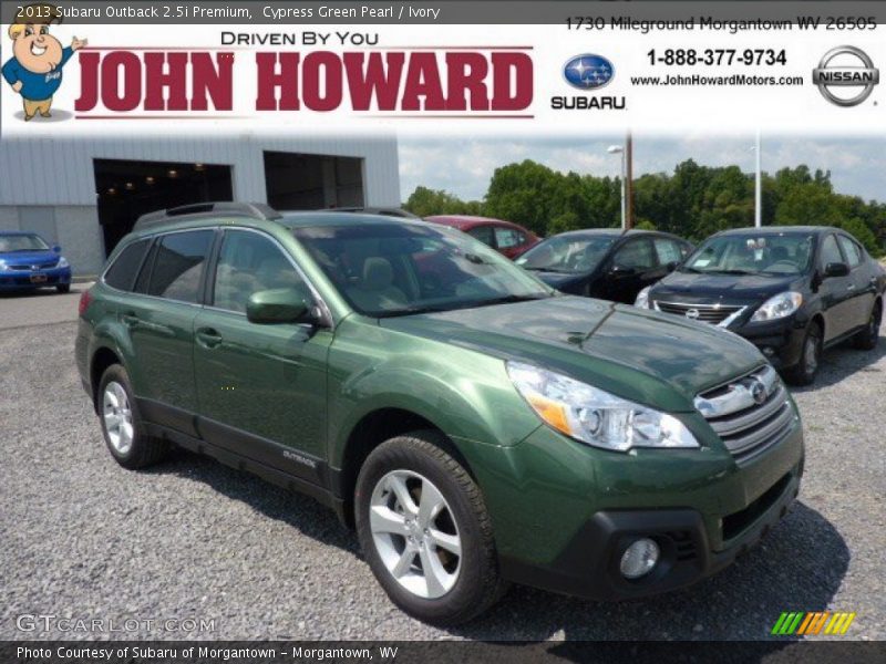 Cypress Green Pearl / Ivory 2013 Subaru Outback 2.5i Premium